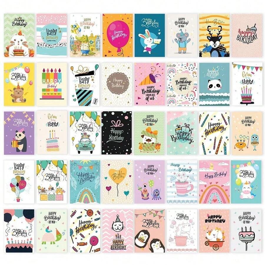 40 Multipk Happy Birthday Greeting Cards Mixed Pk With Envelope 105mmx 148mm - Sets - View 1