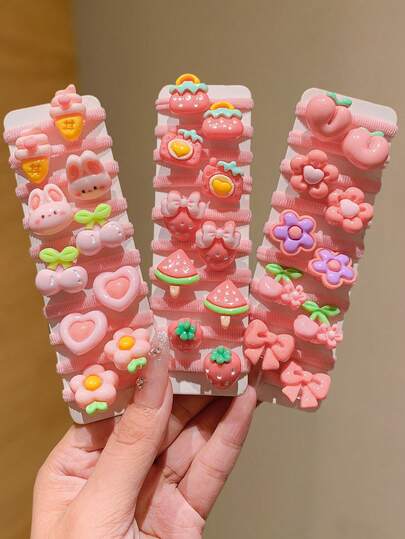 10个可爱花卉动物造型发圈，可爱时尚，适合日常穿搭，也是送给亲朋好友的绝佳礼物。