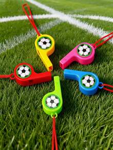 24pcs Random Color Football Whistle, Cheering Props & Referee Whistle, Football Pattern Party Whistle, Football Party Themed, Sports Party Set Soccer Sports Events Whistle, For Parties Or Football Games, Sports Party, Birthday Party, As Gift, Party Favors, Gift, Party Supplies - Football Version - View 3