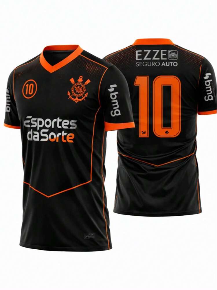 Novo Uniforme do Corinthians Temporada 2026/27 Listrado Versão Torcedor - Laranja - Visão 3