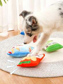 1个薯片桶造型/薯片包装造型毛绒咀嚼玩偶，互动发声毛绒玩偶，适合猫狗，狗狗咀嚼玩偶，宠物发声玩偶，薯片造型毛绒发声玩偶，中小型犬耐咬玩偶，娱乐和咀嚼舒缓，可水洗，缓解幼犬分离焦虑，训练奖励和陪伴，宠物派对必备，宠物用品，宠物玩具，宠物毛绒玩具（款式随机发货） - 彩色 - 查看 6