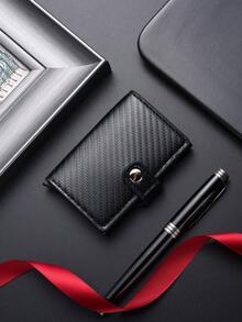 Aluminum Alloy Carbon Fiber Pattern Multi-Card Wallet, Automatic Pop-Up Card Holder, Unisex Credit Card Case, Easter - Multicolor - View 15