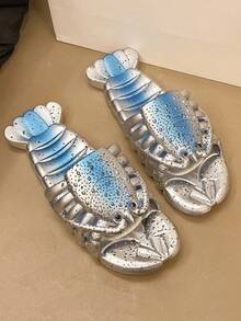 Creative Unique Lobster Design Men's Beach Slippers - Silver - View 6