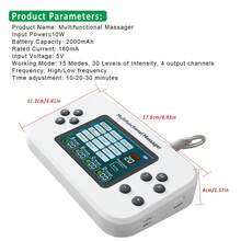 Professional 15 Modes 30 Levels Intensity TENS Electric Muscle Stimulator 4 Outputs EMS Physiotherapy Body Massager Back Neck Full Body Massager Relaxation Rechargeable Electrostimulator - Multicolor - View 3