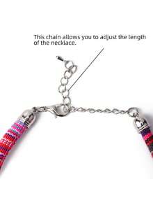 1pc Pet Necklace, Cat/Dog Collar With Adjustable Extension Chain, Metal Material - Multicolor - View 5