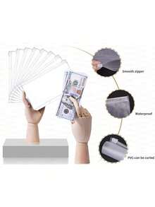 1个A6预算活页夹，带现金信封，现金储蓄记事本预算计划PU皮革笔记本活页夹，带2个A6活页夹口袋，现金装袋信封系统 - A - 查看 7