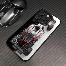 Diseño de coche de carreras: blanco, negro, rojo.funda de teléfono Fundas compatibles con ,Apple,VIVO,OPPO,,, y Honor.Fabricadas en silicona TPU,ofrecen protección contra golpes y caídas. - Negro - Ver 3