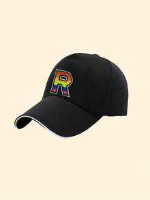 1顶儿童26字母个性化遮阳帽棒球帽男女童可调节后扣户外休闲遮阳帽8-16岁 - 黑色 - 查看 9