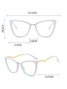 Kính TR Cat Eye màu nâu không cần toa, thời trang và đa năng. - 2 cái (Đen + Trắng) - Xem 7