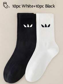 40只/30只/24只装男女通用舒适运动袜，男士长袜适合运动和训练，女士长袜适合休闲和商务穿着，抗菌、柔软、黑白配色、防臭、吸湿排汗、轻便舒适，适合秋冬季节穿着，20只/10只/8只/6只/4只/2只装，秋季 - 彩色 - 查看 56