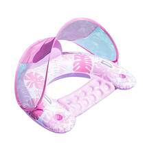 1个带遮阳篷和杯架的充气游泳池漂浮垫，遮阳篷可调节，符合人体工学的头枕，成人充气游泳池漂浮垫 - 泳池筏 - 查看 11