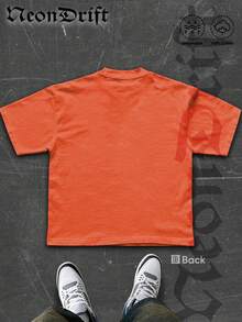 NeonDrift Street  Cotton T-Shirt  100% Cotton Fabric   Unisex Style-Van Dutch Motor Cycles Speed Shop Graphic T Shirt Vintage Style Print Classic Americana Design For Car Enthusiasts And Biker Culture Fans Casual Wear Streetwear Fashion  Men's Apparel - Màu Cam san hô - Xem 3