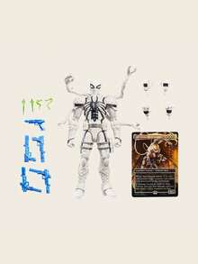 Hasbro 漫威传奇系列《万智牌》X蜘蛛侠玛丽·简·沃森钢铁蜘蛛战衣6英寸可动人偶，配有4个可动腿和独家闪卡 - 彩色 - 查看 9