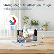 亚克力相框，花卉磁性相框，双面透明悬浮相框，4+4毫米厚，适用于家居和办公装饰 - 1PC - 查看 4