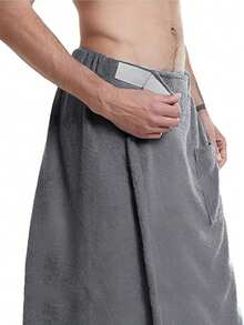 1 chiếc khăn tắm màu xám có thể điều chỉnh kích thước, thích hợp sử dụng ở hồ bơi, phòng tập thể dục, phòng tắm. - Xám - Xem 7