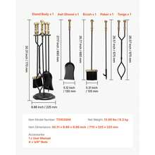 Hand Tool Sets - 5-teiliges(Schwarz Und Messing0 - View 7