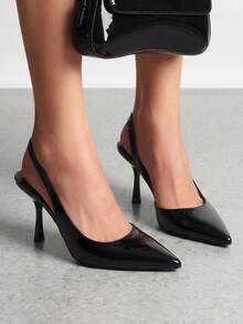 Women's Slingback Kitten Heels Pointed Toe Stiletto D'Orsay Pumps – Closed Back Dress Shoes For Wedding, Work, And Comfort - 蒙特內哥羅 - 查看 1