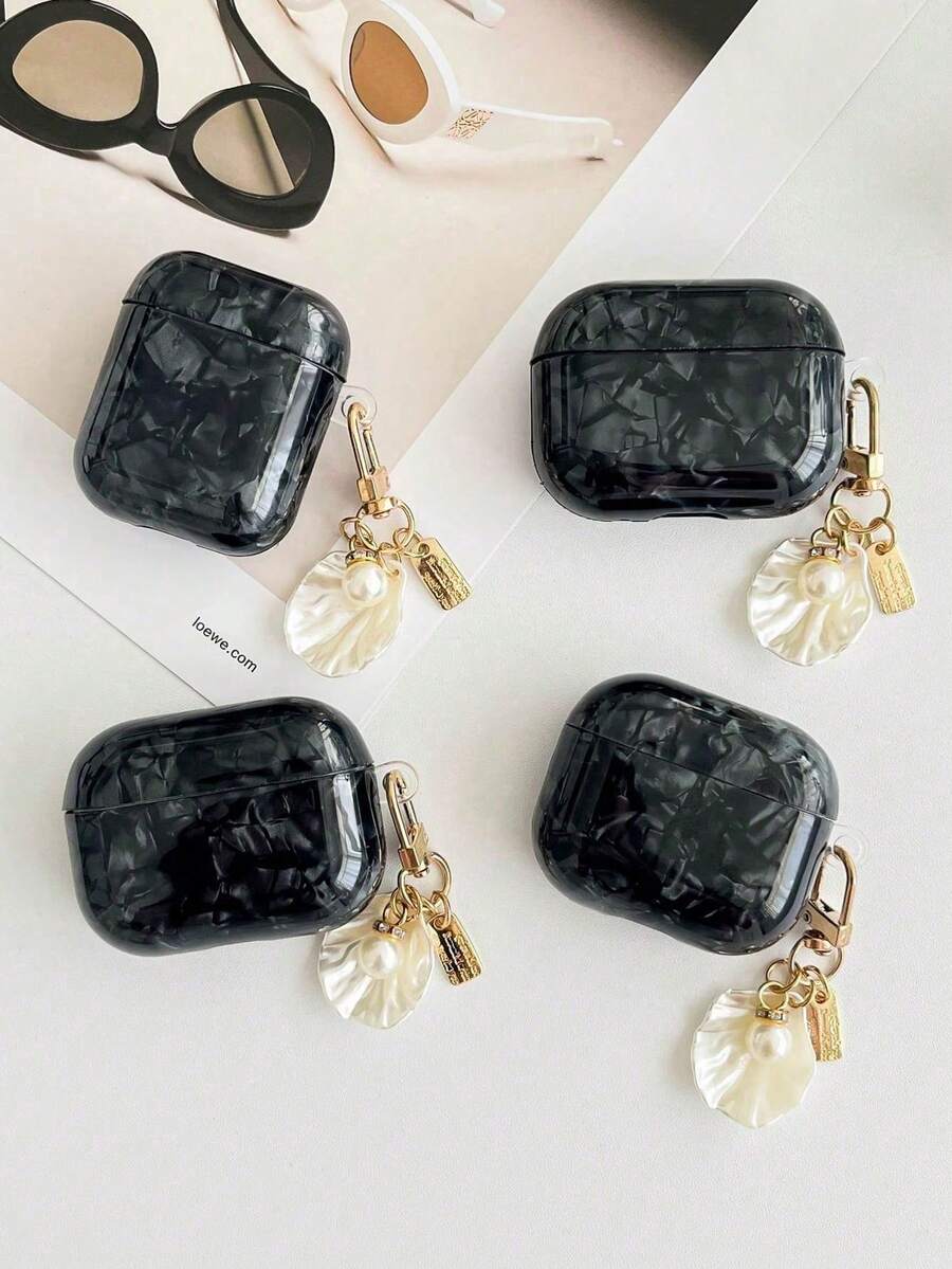 1pc Black Shell Texture TPU Shockproof Protective Case For AirPods Pro 2 Wireless Bluetooth Earphones - Multicolor - View 1