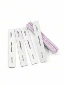 Rectangular Nail Files, 100/180 Grit Double-Sided Sandpaper Nail Files, Washable And Reusable, Suitable For Natural Nails And Acrylic Nails, For Home And Salon Use. Nail Care Products, Nail Tools, Nail Art Tools, Back To School Supplies, Manicure, Nail Tools (Applicable To Nail Stickers) - Nhiều màu - Xem 1