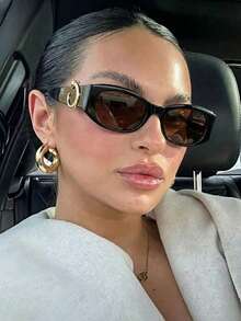 1 par de gafas con estampado de leopardo de estilo INS de moda para mujeres, accesorio para la vida diaria - Multicolor - Ver 1