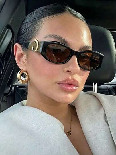 Un par de gafas de moda con estilo INS de cabeza de leopardo, accesorios para la vida diaria