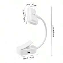 New Rechargeable LED Clamp Book Light, 360° Rotatable & Bendable, 3 Color Temperatures Dimmable, USB Charging Portable Reading Light, Bedroom Night Light - 夾書燈 - 查看 11