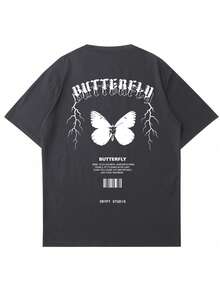 GRDR Men's Casual Printed Round Neck Short Sleeve T-Shirt, Summer - Dark Grey - View 3