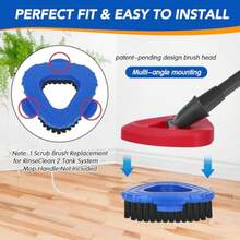Spin Mop Scrub Brush Head Replacement For O Cedar RinseClean 2 Tank System 1 PC Scrubber Mop Head In Black For Bathroom Kitchen Tile And Floor Cleaning With Durable Brush Material - Màu xanh da trời - Xem 3