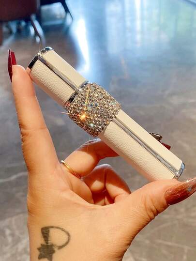 1pc 12ml Luxury Rhinestone Sprayer Bottle, Suitable For Toner, Hair Oil, Fine Mist Spray, Travel Size Cosmetic Refillable Container, DIY Gift,Bathroom