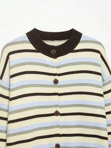 YROOE Women's Soft Knit Striped Button Cardigan, Suitable For All Seasons - Multicolor - View 5