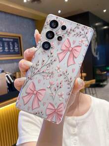 1pc Butterfly & Flower Print Pattern Android Phone Case, Precise Camera Cutout Compatible With Samsung Galaxy S25 Ultra/Galaxy S24 Ultra/S24/S23 Ultra/A56 5G/A55 5G/A52s 5G/A26 5G, Nothing, Pixel, Protective Cover - Clear - View 8