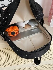 Classic Large Capacity Versatile Fashionable Backpack Set Of 3, Suitable For Graduation, Back To School, And Travel - Black - View 5