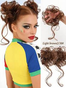 Curly Bun Wig Clip-In Hair Extensions - Multicolor - View 10