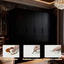 5 Capas Librero, Librero Organizador, Puerta Doble Alacena - Negro - Ver 9