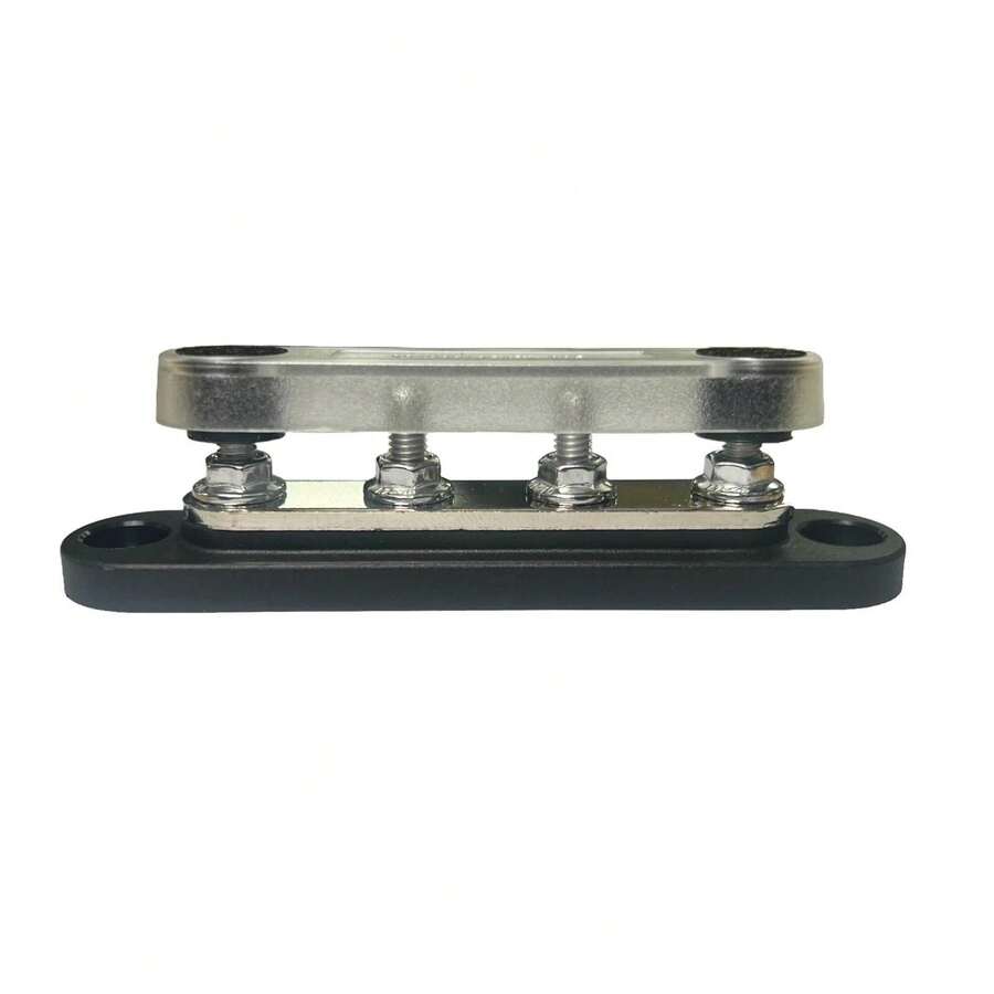12V 24V 150A Power Distribution Bus Bar Terminal Block 4 X M5 Studs With Cover - B - View 1