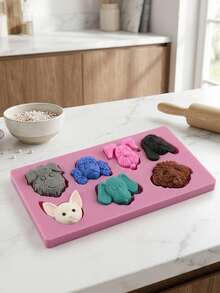 1pc/2pcs Reusable Silicone Mold With Dog And Cat Head Shapes, Candy And Chocolate Making Mold, Suitable For Homemade Baking Cupcakes, Jelly, Cookies And Pudding - View 7