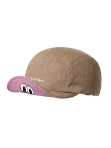 1pc Vintage Quirky Flap 5-Panel Hat, Casual Soft Brim Workwear Baseball Cap For Women - A - View 11