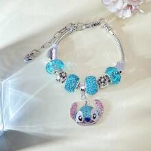 1件套卡通水晶项链手链套装，可爱史迪奇手链，精致手链，时尚可爱配饰，可调节合金材质，送给女性和女孩的理想生日礼物，水晶串珠手链，手链，创意手链，情人节礼物，节日礼物，送给朋友和伴侣的礼物！ - 彩色 - 查看 17