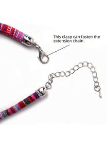 1pc Pet Necklace, Cat/Dog Collar With Adjustable Extension Chain, Metal Material - Multicolor - View 6