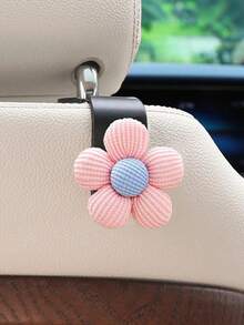 2pcs Car Hook Multifunctional Elegant Small Flower Backrest Storage Car Interior Supplies - 米色五瓣花 - 查看 9