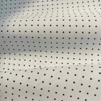 0.5m/1m/2m/3m/5m Black & White Sesame Dot Fabric, 1mm Mini Polka Dot Print Cloth, Spring/Summer Shirt, Dress, Hair Scrunchie, Hanging Decor, Tablecloth, Sewing DIY Apparel Fabric, Sold By Meter, Multiple Sizes Available