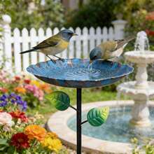 1 pieza Bañera de pájaros vintage martillada, bañera de pájaros de hierro con forma de hoja creativa, elemento esencial para el jardín de renovación de principios de primavera para amantes de las aves, plato de doble uso para alimentar y beber pájaros al aire libre, decoración de doble uso para alimentar y beber pájaros al aire libre en 2026 a principios de primavera - multicolor - Ver 11