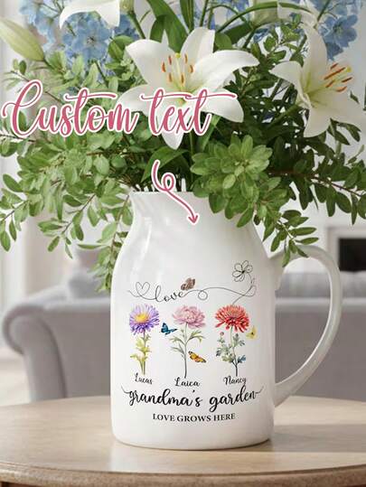 Jarrón personalizado, regalo del Día de la Madre, jarrón de libélula para niñera, regalo para la niñera, regalo para la abuela, regalo del Día de la Madre, taza y decoración de cerámica para la niñera