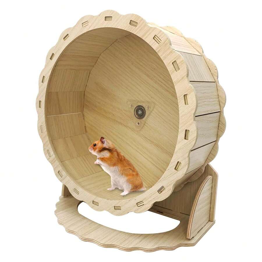 一套木制仓鼠跑轮/小型宠物跑轮/仓鼠玩具/落地式仓鼠跑轮/壁挂式+立式二合一/静音仓鼠跑轮/沙鼠跑轮，静音设计，防滑安全运动玩具，小型宠物活动玩具，仓鼠解闷神器，防水防霉，易于清洁 - 彩色 - 查看 1