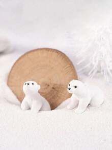 Bộ 6/10 chú gấu Bắc Cực mini trang trí, tượng gấu Bắc Cực nhỏ, đồ trang trí cây thông Noel phù hợp với khung cảnh tuyết, đồ trang trí động vật vùng cực sáng tạo, đồ trang trí ngày lễ, trưng bày trong nhà/ngoài trời. - Nhiều màu - Xem 4