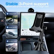 Adjustable ABS Cup Holder & Phone/Tablet Stand, Dual-Use Vehicle Navigation Bracket, Suitable For Dashboard And Air Vent, Friendly Design - Multicolor 1 - View 4