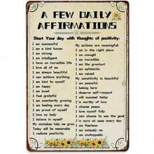 CIF BUY Vermayr Motivational Quote Tin Sign 8x12 Inch Vintage Rustic Metal Poster Positive Affirmations Wall Art Decor For Living Room O - Nhiều màu - Xem 3