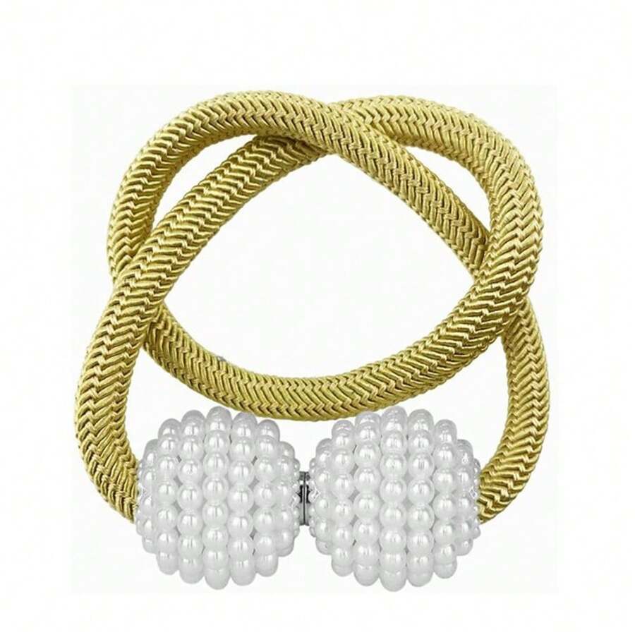 Magnetic Curtain Tiebacks Tie Backs Buckle Clips Holdbacks Ball For Curtain - 黃色1件 - 查看 1
