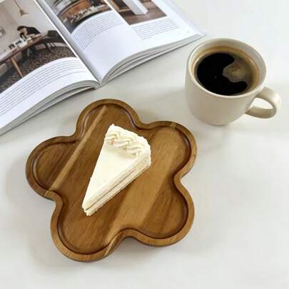 1pc Camphor Wood Tray, Serving Platter, Plate, Vegetable Dish, Multi-Functional Solid Wood Plate, Lightweight Wooden Tableware, Suitable For Breakfast, Coffee, Tea, Snacks, Plants, Kitchen Decor, Room Decor, Kitchen Accessories, Kitchen Supplies, Suitable For Mother's Day, Graduation Season