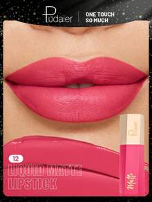 Pudaier 1pc Soft Velvet Matte Lipstick, Waterproof Long-Lasting, Suitable For All Skin Types - 12 - View 8